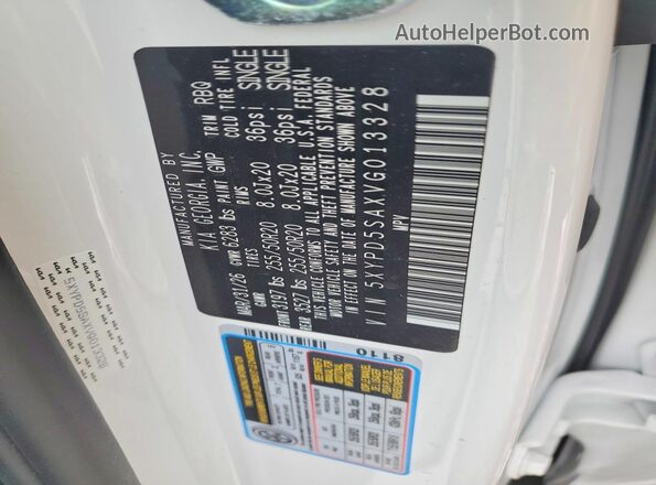 5XYPD5SAXVG013328 2027 KIA TELLURIDE Белый Вид наклейки с VIN-кодом