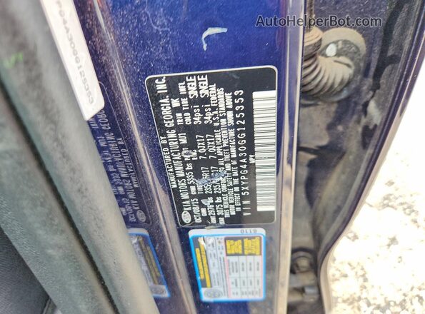 5XYPG4A30GG125353 2016 KIA SORENTO Blue 