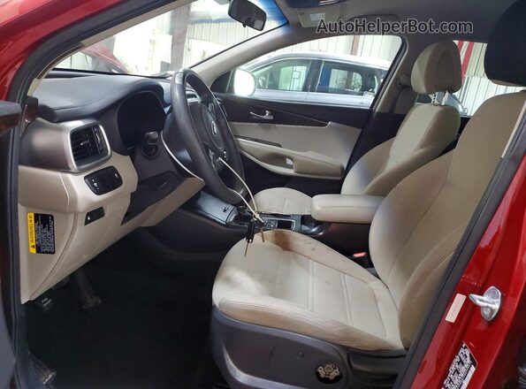 5XYPGDA33GG098973 2016 KIA SORENTO Red წინა სალონის ხედი