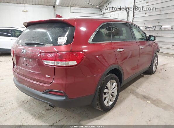 5XYPGDA33JG378044 2018 KIA SORENTO Burgundy უკანა მარჯვენა