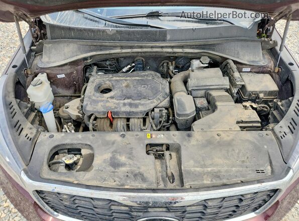 5XYPGDA33KG466870 2019 KIA SORENTO Burgundy Widok komory silnika