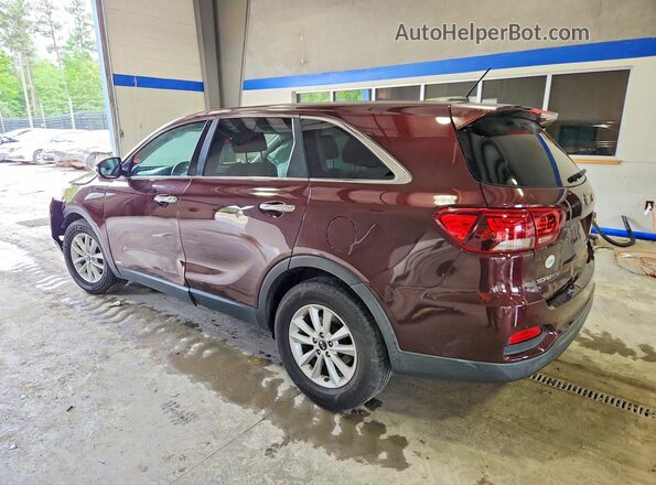 5XYPGDA34KG437491 2019 KIA SORENTO Burgundy Trasero izquierdo