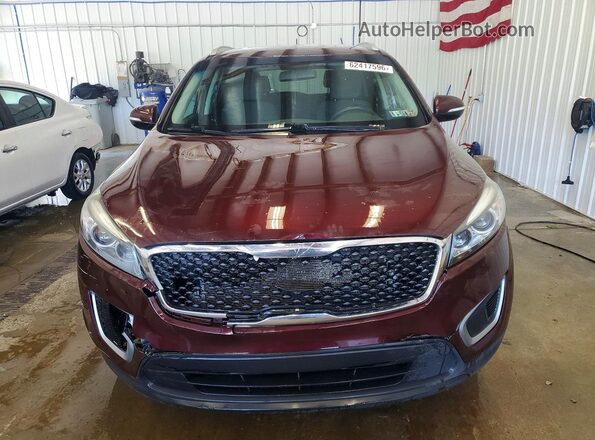 5XYPGDA36HG249290 2017 KIA SORENTO Бордовый Вид спереди