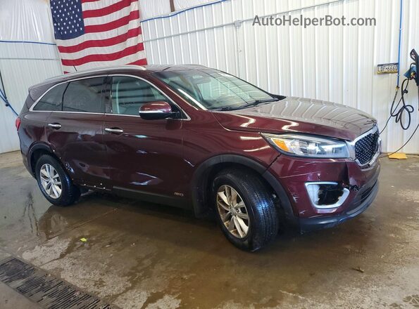 5XYPGDA36HG249290 2017 KIA SORENTO Бордовый Передняя правая четверть