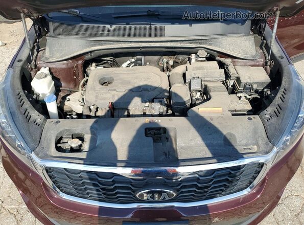 5XYPGDA37LG638643 2020 KIA SORENTO Burgundy Widok komory silnika