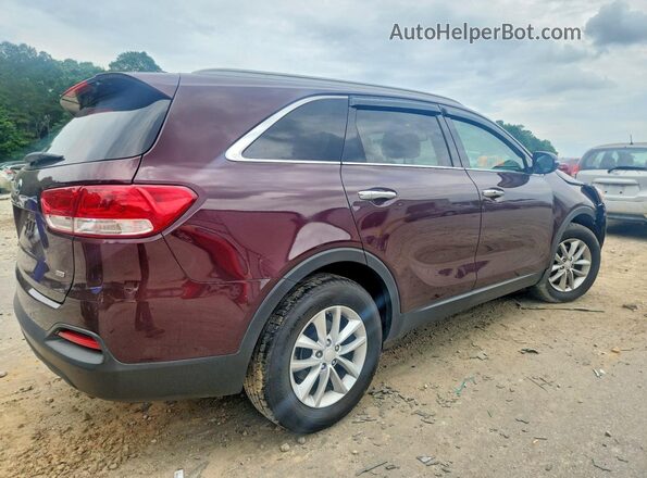 5XYPGDA39HG329179 2017 KIA SORENTO Burgundy Trasero derecho