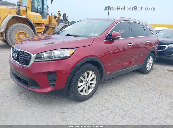 5XYPGDA39KG554791 2019 KIA SORENTO Red წინა მარცხენა ხედი სამი მეოთხედიდან