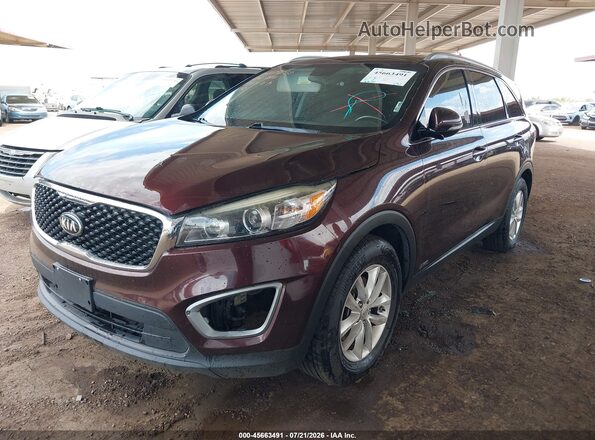 5XYPGDA3XGG065307 2016 KIA SORENTO Burgundy Front left