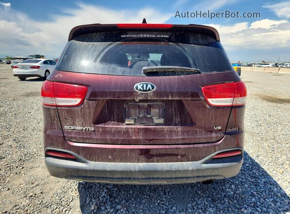 5XYPGDA52GG136162 2016 KIA SORENTO Burgundy Вид задніх сидінь