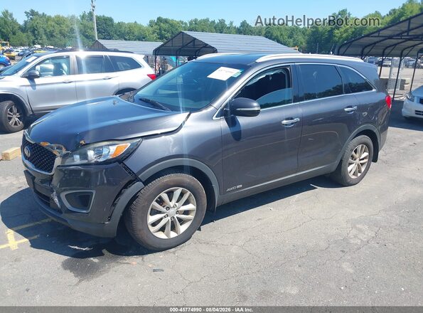 5XYPGDA52HG224338 2017 KIA SORENTO Gray Առջևի ձախ երեք քառորդ տեսարան