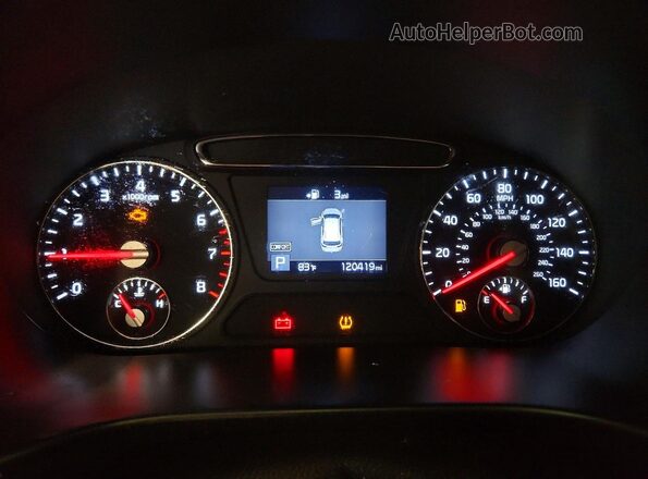 5XYPGDA52LG695284 2020 KIA SORENTO Red Вид щитка приладів