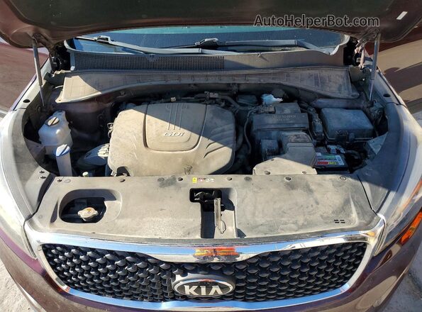 5XYPGDA58HG332995 2017 KIA SORENTO Burgundy Widok komory silnika