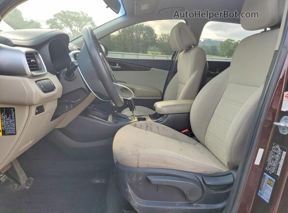 5XYPGDA5XGG038741 2016 KIA SORENTO Maroon წინა სალონის ხედი