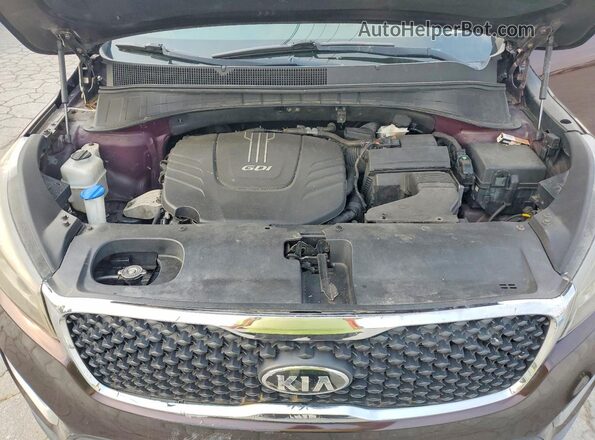 5XYPGDA5XGG038741 2016 KIA SORENTO Maroon ძრავის განყოფილების ხედი