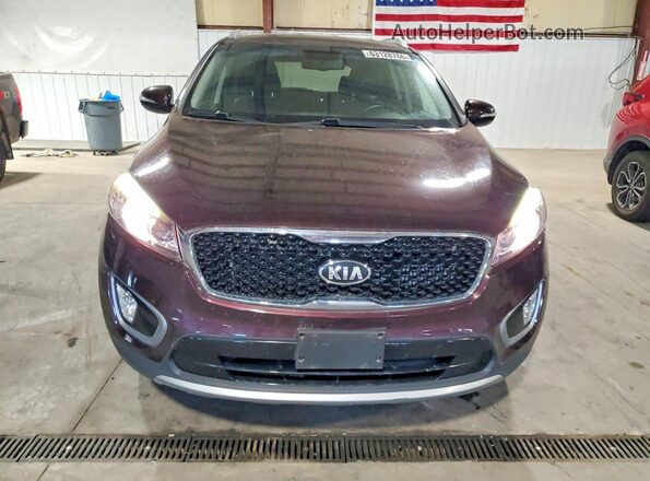 5XYPH4A14GG034758 2016 KIA SORENTO Burgundy Вид спереду