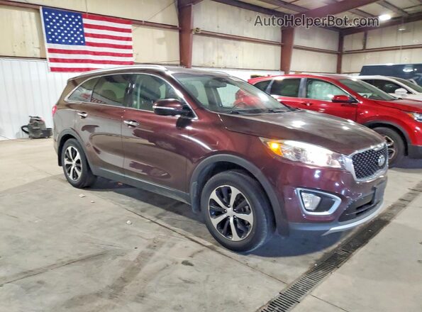 5XYPH4A14GG034758 2016 KIA SORENTO Burgundy Передня права чверть