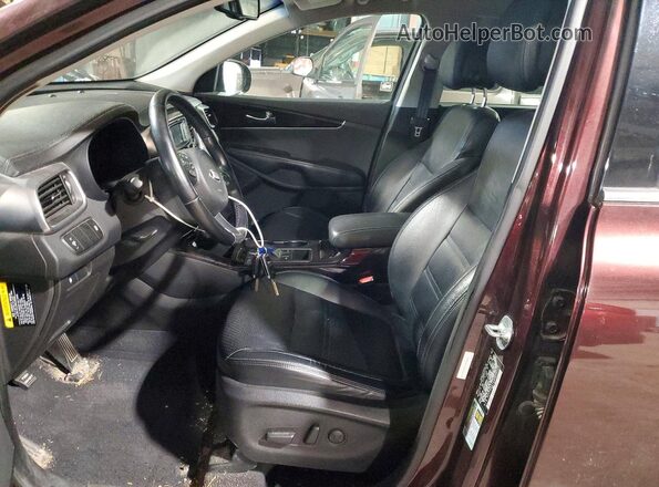 5XYPH4A14GG034758 2016 KIA SORENTO Burgundy Вид салону спереду