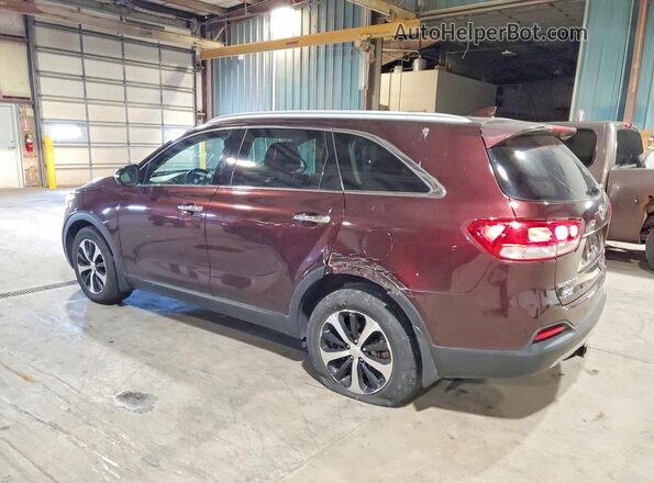 5XYPH4A14GG034758 2016 KIA SORENTO Burgundy Задня ліва чверть