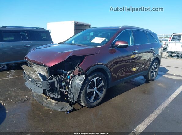 5XYPH4A52HG319639 2017 KIA SORENTO Темно-бордовый Передняя левая четверть