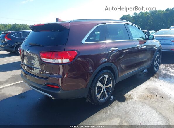 5XYPH4A52HG319639 2017 KIA SORENTO Темно-бордовый Задняя правая четверть