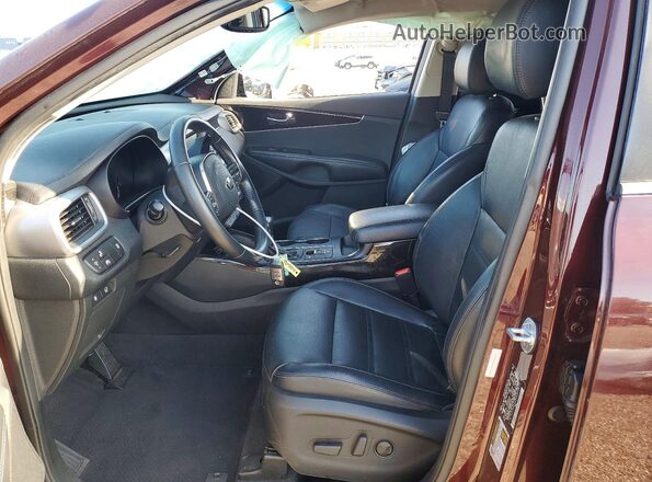 5XYPH4A52KG448813 2019 KIA SORENTO Burgundy Front interior view