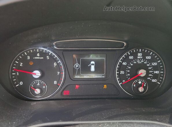 5XYPH4A53GG084859 2016 KIA SORENTO Blue Вид щитка приладів