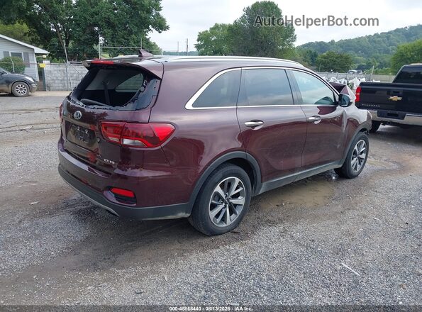 5XYPH4A53KG439277 2019 KIA SORENTO Темно-бордовый Задняя правая четверть