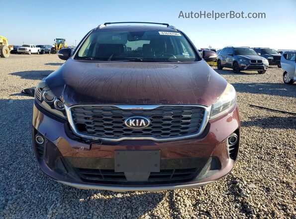 5XYPH4A54KG457142 2019 KIA SORENTO Burgundy წინა ხედი