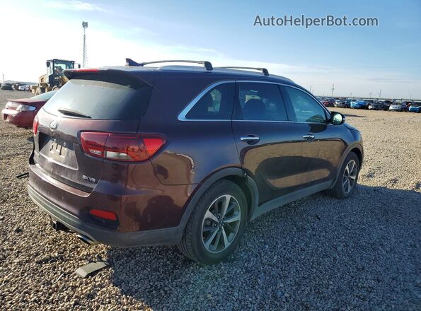 5XYPH4A54KG457142 2019 KIA SORENTO Burgundy უკანა მარჯვენა