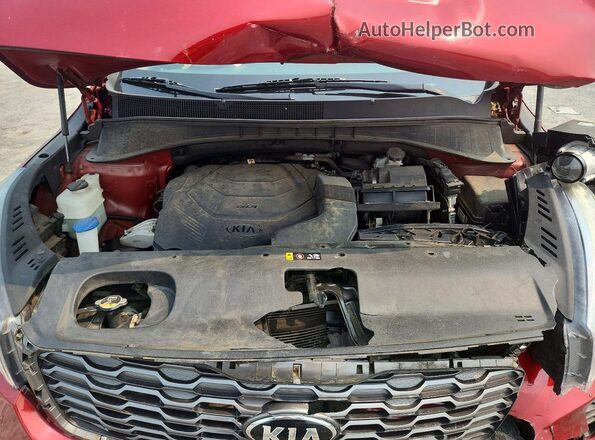 5XYPH4A55KG469848 2019 KIA SORENTO Red Vista del compartimento del motor