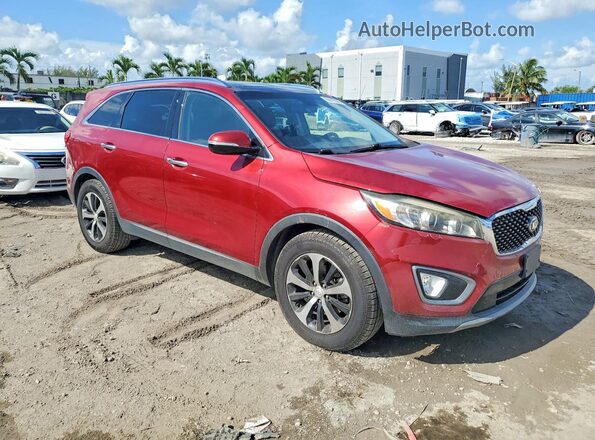 5XYPH4A56GG041830 2016 KIA SORENTO Red Rear view