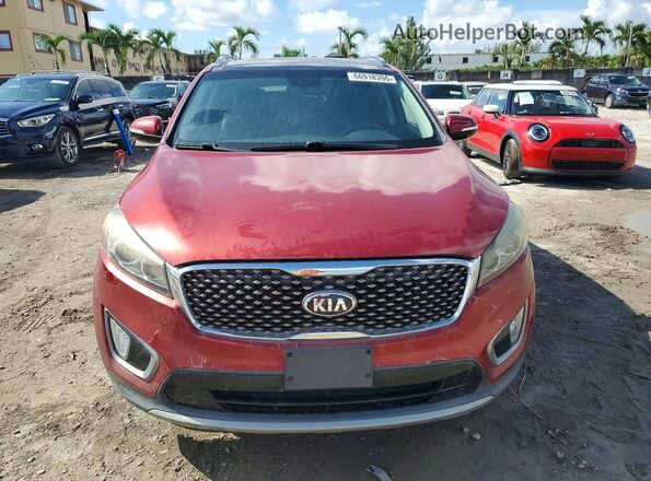 5XYPH4A56GG041830 2016 KIA SORENTO Red Dashboard view