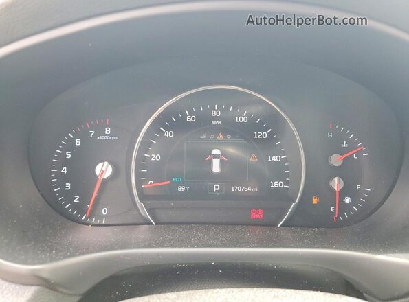5XYPHDA17GG032065 2016 KIA SORENTO Красный Вид щитка приборов