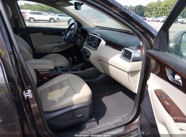 5XYPHDA1XGG018693 2016 KIA SORENTO Burgundy Widok wnętrza z przodu