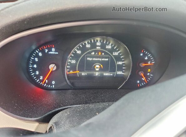 5XYPHDA50HG337394 2017 KIA SORENTO White Instrument cluster view