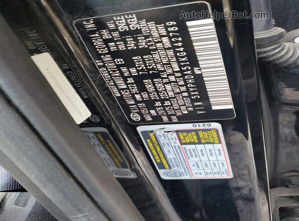 5XYPHDA51KG442789 2019 KIA SORENTO Black Панорамний вид салону 360°