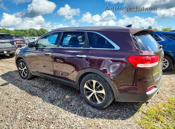 5XYPHDA52GG073724 2016 KIA SORENTO Burgundy Vista trasera