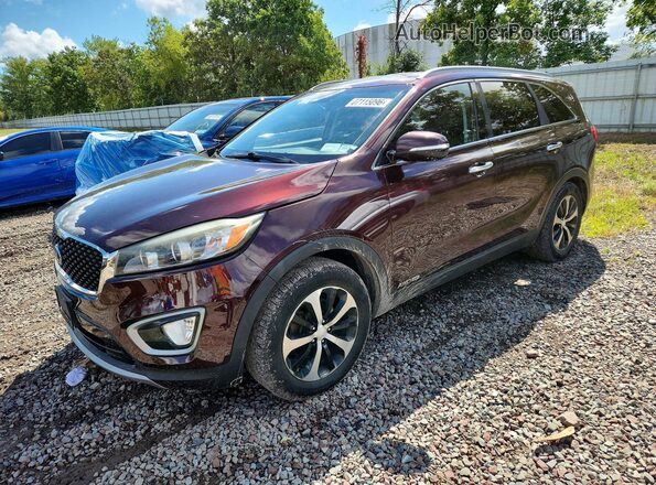 5XYPHDA52GG073724 2016 KIA SORENTO Burgundy Trasero izquierdo