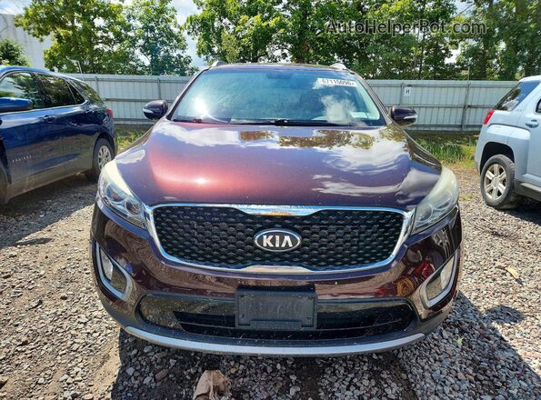 5XYPHDA52GG073724 2016 KIA SORENTO Burgundy Vista de la etiqueta del VIN