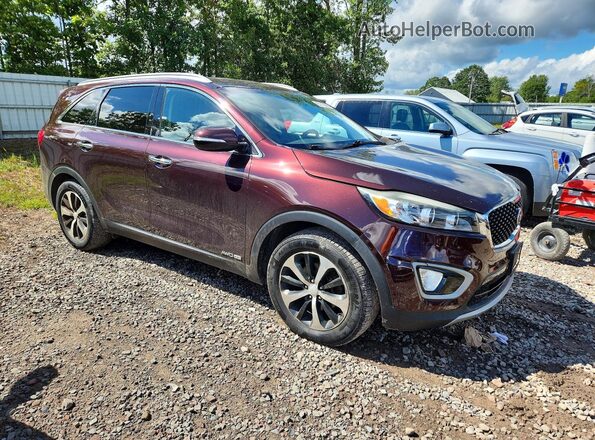 5XYPHDA52GG073724 2016 KIA SORENTO Burgundy Vista de los asientos traseros
