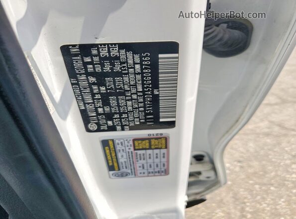 5XYPHDA52GG087865 2016 KIA SORENTO White VIN կոդի պիտակի տեսք