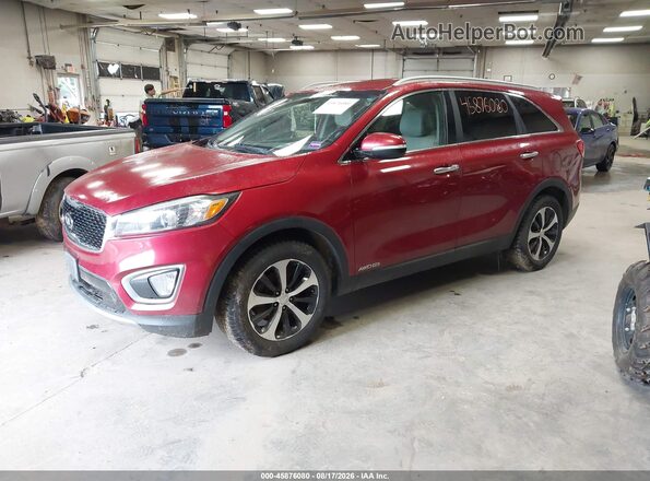 5XYPHDA52GG139706 2016 KIA SORENTO Red Առջևի ձախ երեք քառորդ տեսարան
