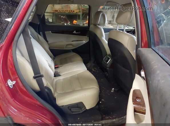 5XYPHDA52GG139706 2016 KIA SORENTO Red VIN կոդի պիտակի տեսք
