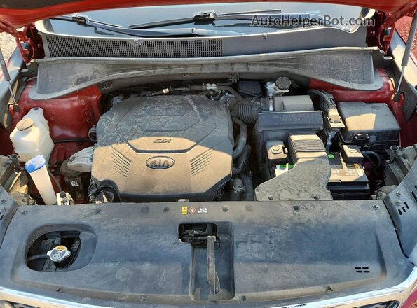 5XYPHDA52LG656580 2020 KIA SORENTO Red Vista del compartimento del motor