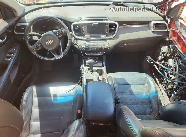 5XYPHDA53HG313591 2017 KIA SORENTO Maroon Vista del salpicadero