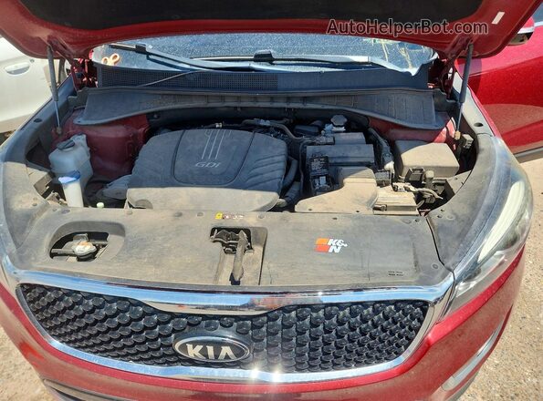 5XYPHDA53HG313591 2017 KIA SORENTO Maroon Vista del compartimento del motor