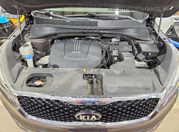 5XYPHDA56JG362578 2018 KIA SORENTO Brown Widok komory silnika