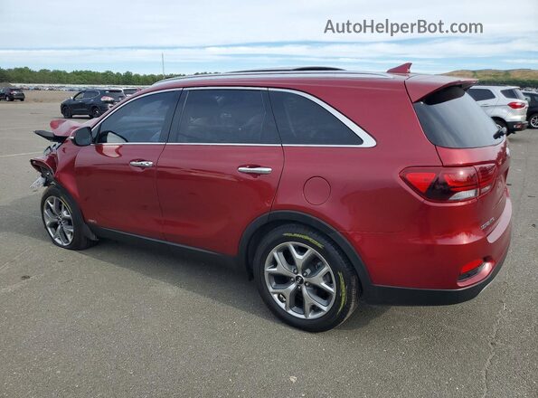 5XYPHDA56KG594390 2019 KIA SORENTO Красный Задняя левая четверть