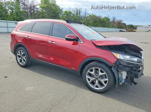 5XYPHDA56KG594390 2019 KIA SORENTO Красный Передняя правая четверть
