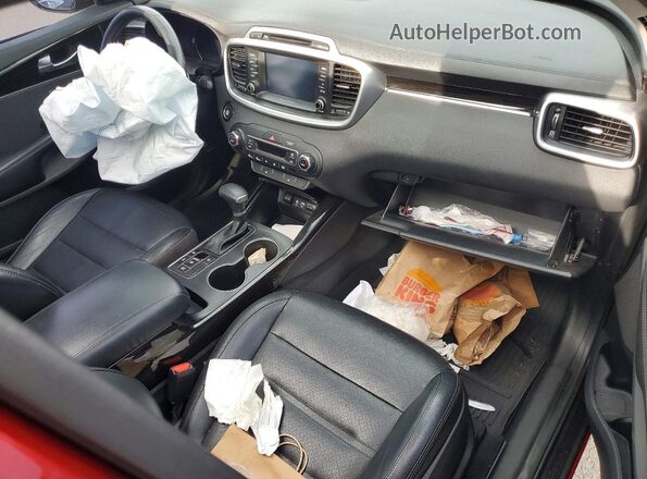 5XYPHDA56KG594390 2019 KIA SORENTO Красный Вид панели приборов